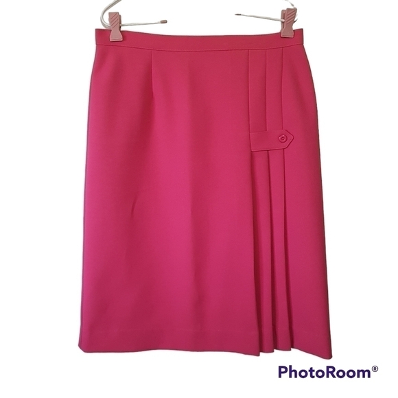 Vintage D'Allaird's Pleated Pink Midi Skirt - Picture 1 of 9